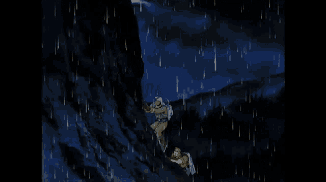 a cartoon shows a man being rescued by a cougar