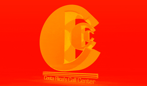 a logo for costa rica 's call center is shown on a red background