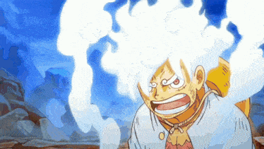 a cartoon character with smoke coming out of his eyes
