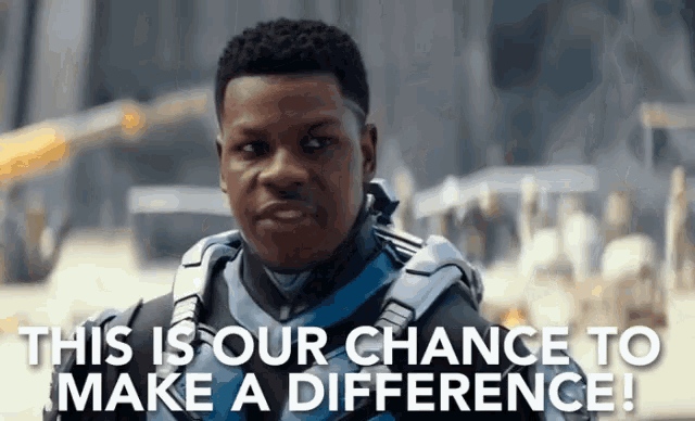 a man in a military uniform says " this is our chance to make a difference ! "