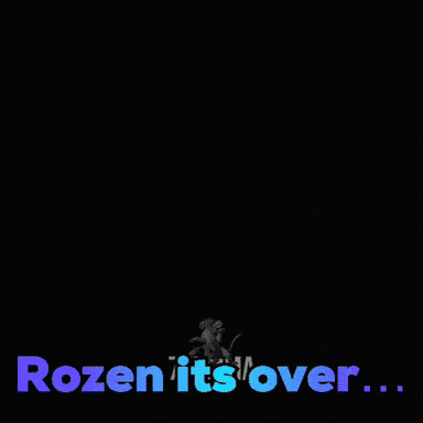 a shirtless man is screaming with the words rozen it 's over above him