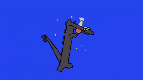 a cartoon drawing of toothless from how to train your dragon on a blue screen