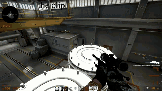 a screenshot of a video game that says the clip on the bottom