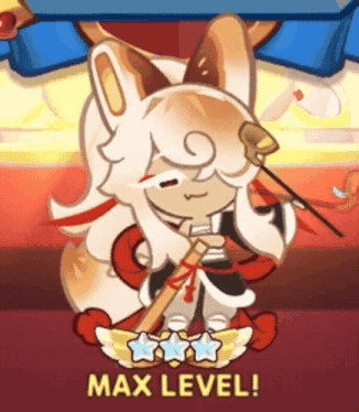 a cartoon character holding a stick with the words max level on the bottom