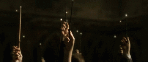 Hp Harry Potter GIF - Hp Harry Potter Wands Up GIFs