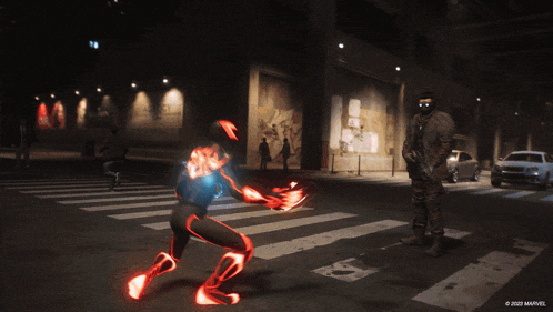 a picture of a superhero fighting another superhero with a watermark that says ' 2020 marvel '