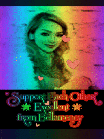 a picture of a woman with the words support each other excellent from bellamancy