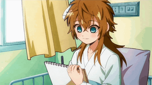 a cartoon of a girl in a hospital bed with the number 3 in the corner