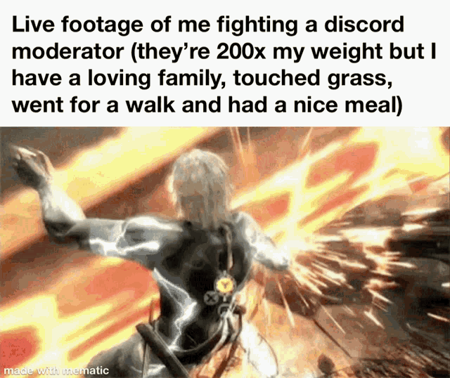 a video of a man fighting a discord moderator with the caption live footage of me fighting a discord moderator