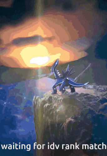 a picture of a pokemon on a cliff with the words waiting for idv rank match