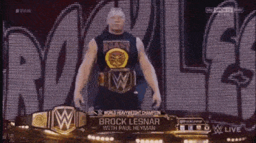 brock lesnar is the world heavyweight champion in the wrestling world