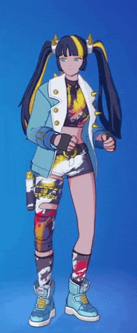 a girl with pigtails is wearing a jacket and shorts