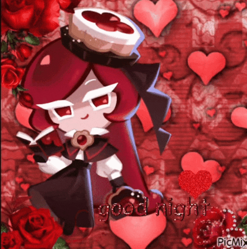 a picture of a cartoon character with the words good night written on it