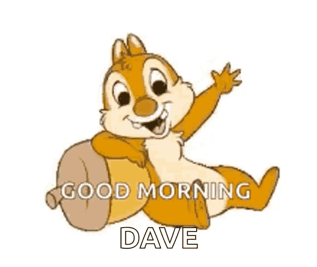 a cartoon chipmunk is sitting on a acorn and waving .