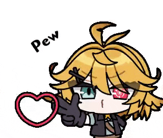 a cartoon character is holding a heart in his hand and making a funny face .