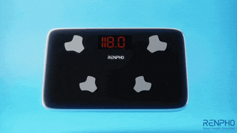 a renpho scale shows a weight of 118.0 pounds