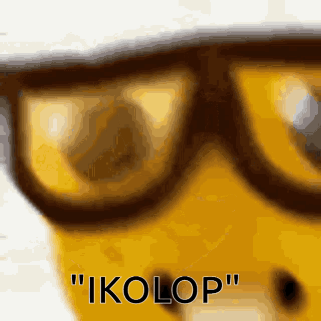 a close up of a pair of glasses with the words " ikolop " written below it