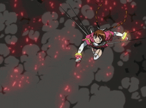 a cartoon girl in a pink and white outfit is kicking something