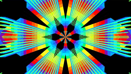a colorful kaleidoscope with a black center