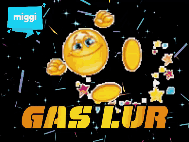a picture of a smiley face with the words " gas lur " below it
