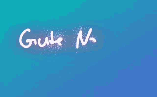 a blue background with the words gute nacht written in pink