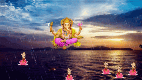 Jai Sh Ganesh Flowers GIF - Jai Sh Ganesh Flowers Sea GIFs