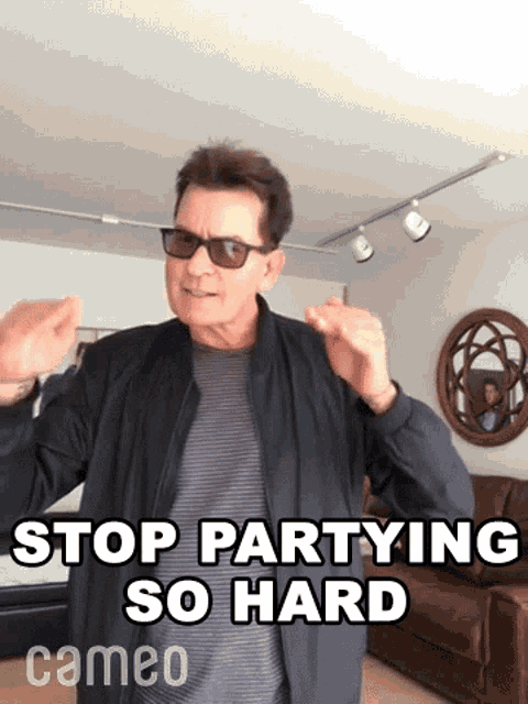 Stop Partying So Hard Charlie Sheen GIF - Stop Partying So Hard Charlie Sheen Cameo GIFs