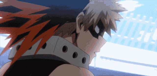 a close up of a person with a mask on