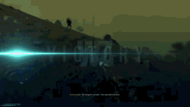 a screenshot of a video game that says ' announcer no targets remain '