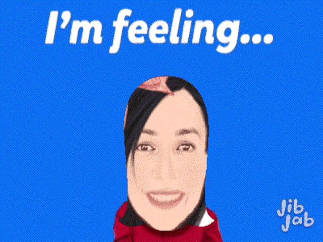 a cartoon of a woman with hearts in her eyes and jib jab on the bottom