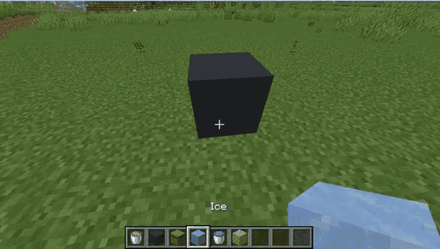 a screenshot of a minecraft game shows a staircase made of ice blocks