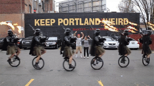 Portland Keep Portland Weird GIF - Portland Keep Portland Weird Unicycles GIFs