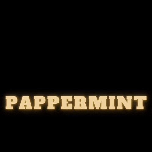 a sign that says noble good luck peppermint on a black background