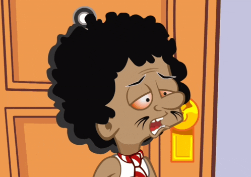 a cartoon drawing of a man with a collar around his neck