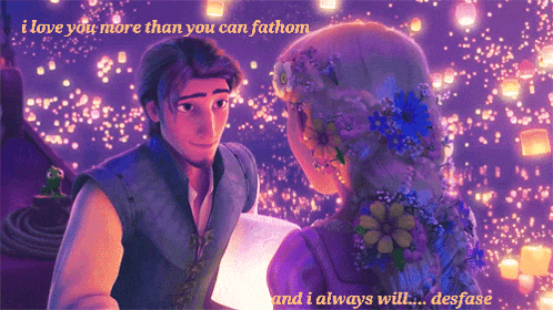 a cartoon of a man and a woman with the words " i love you more than you can fathom " above them