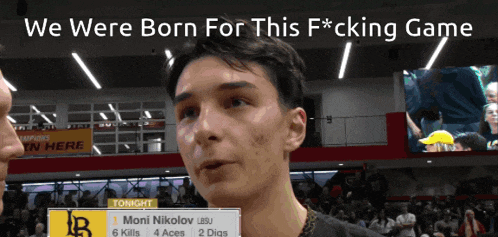 a basketball player named moni nikolov is being interviewed