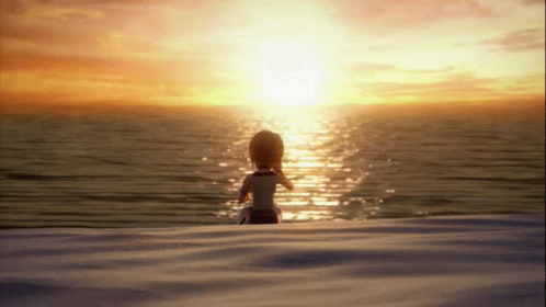 Kairi Sitting On A Beach By The Ocean With A Sunset Kingdom Hearts GIF - Kairi Sitting On A Beach By The Ocean With A Sunset Kingdom Hearts Kairi GIFs