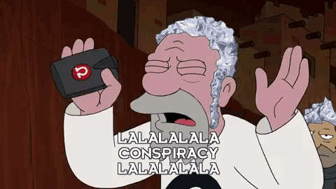 a cartoon character says lalalalala conspiracy lalalalala la