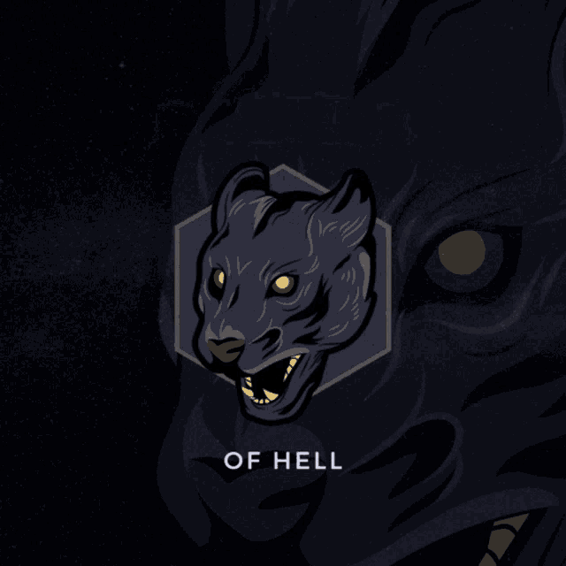 a poster with a panther head and the words " raider of hell "