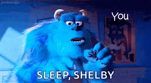 sulley from monsters inc says sleep shelby to someone