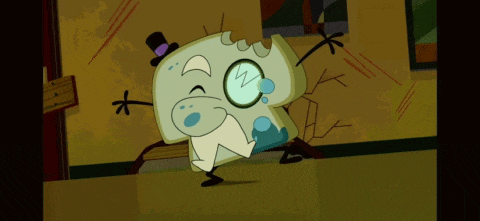 a cartoon drawing of a toaster wearing a top hat