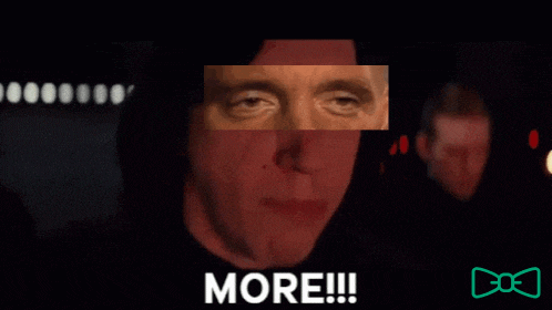 a man with blood on his face is screaming and says more