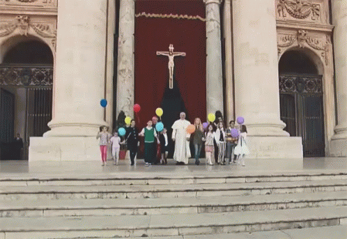 Balloons Children GIF - Balloons Children The Pope GIFs