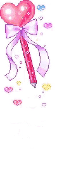 a pixel art of a pencil with a heart on it and the words `` i love you '' below it .