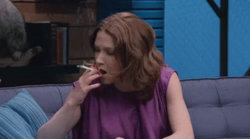 Ellie Kemper Ba GIF - Ellie Kemper Smoke Smoking GIFs