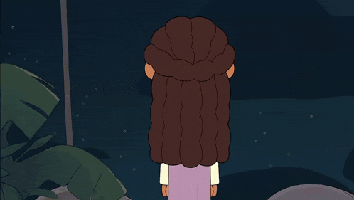 a cartoon girl is smiling in front of a tv that says ' i 'm sorry ' on the screen