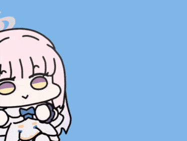 a drawing of a girl with a purple flower in her hair making a funny face