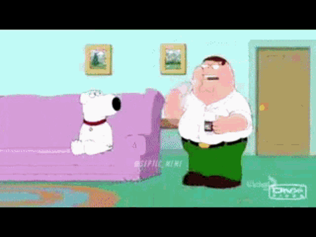 a cartoon of peter griffin and brian griffin