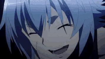 a close up of a person 's face with a smile on it