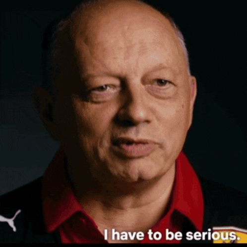 a man says i have to be serious in a red shirt